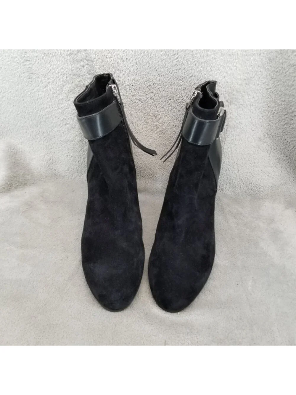 Sam Edelman Shoes Womens Size 9.5 Shaleigh Black Leather Zip Ankle Booties *Read